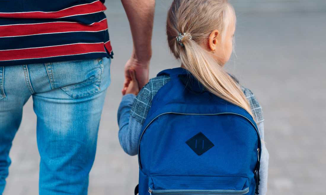Girl with a schoolbag