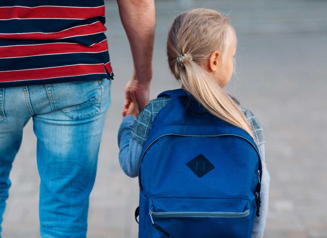 Girl with a schoolbag
