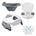 The Potette® Value Kit by Potette includes four potty-training essentials: a gray collapsible Potette Plus insert, a white and gray toilet seat, a reusable portable seat in white/gray, and five blue-printed disposable liners.